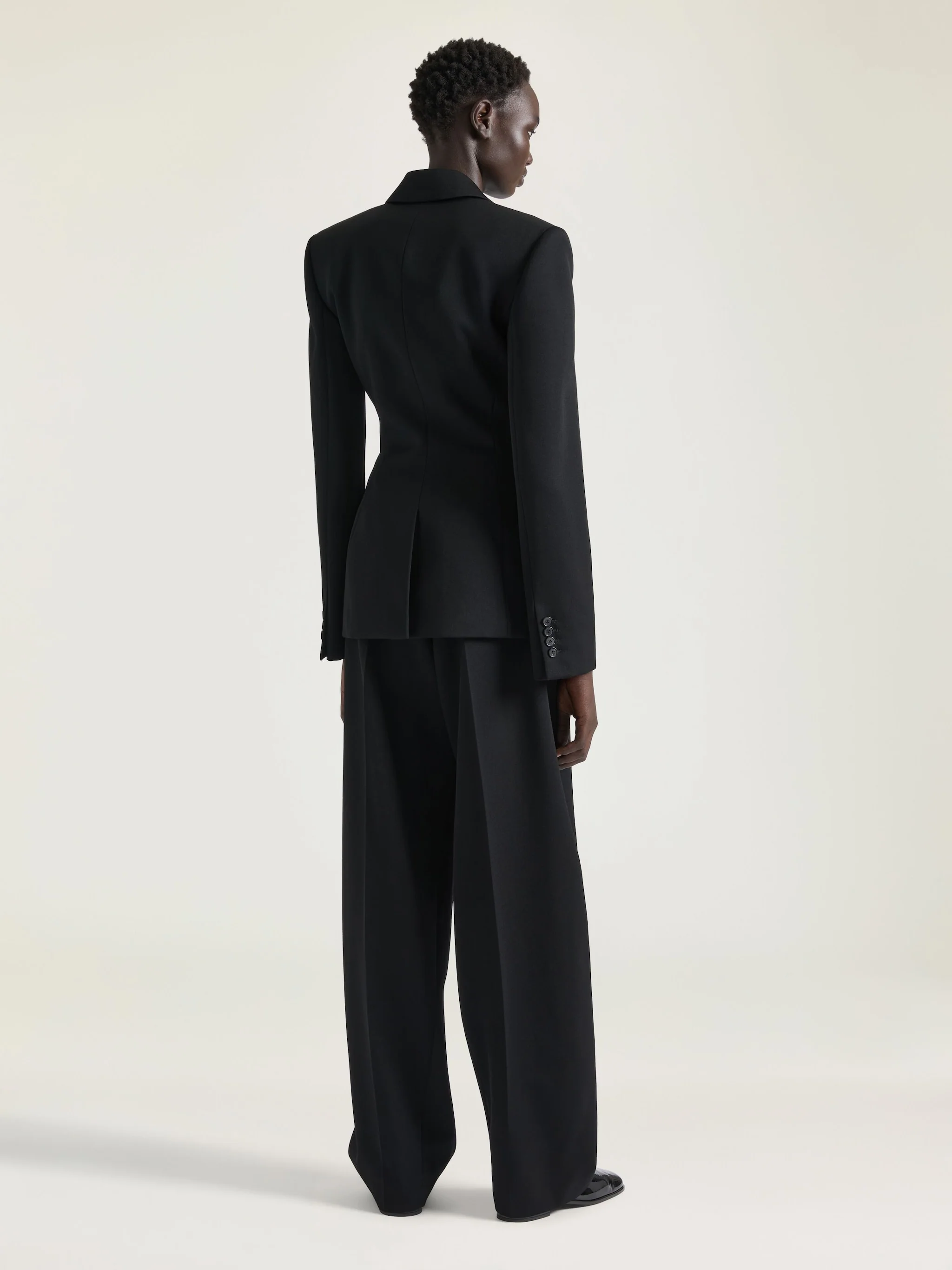 Double Breasted Tuxedo Jacket In Wool - Image 3