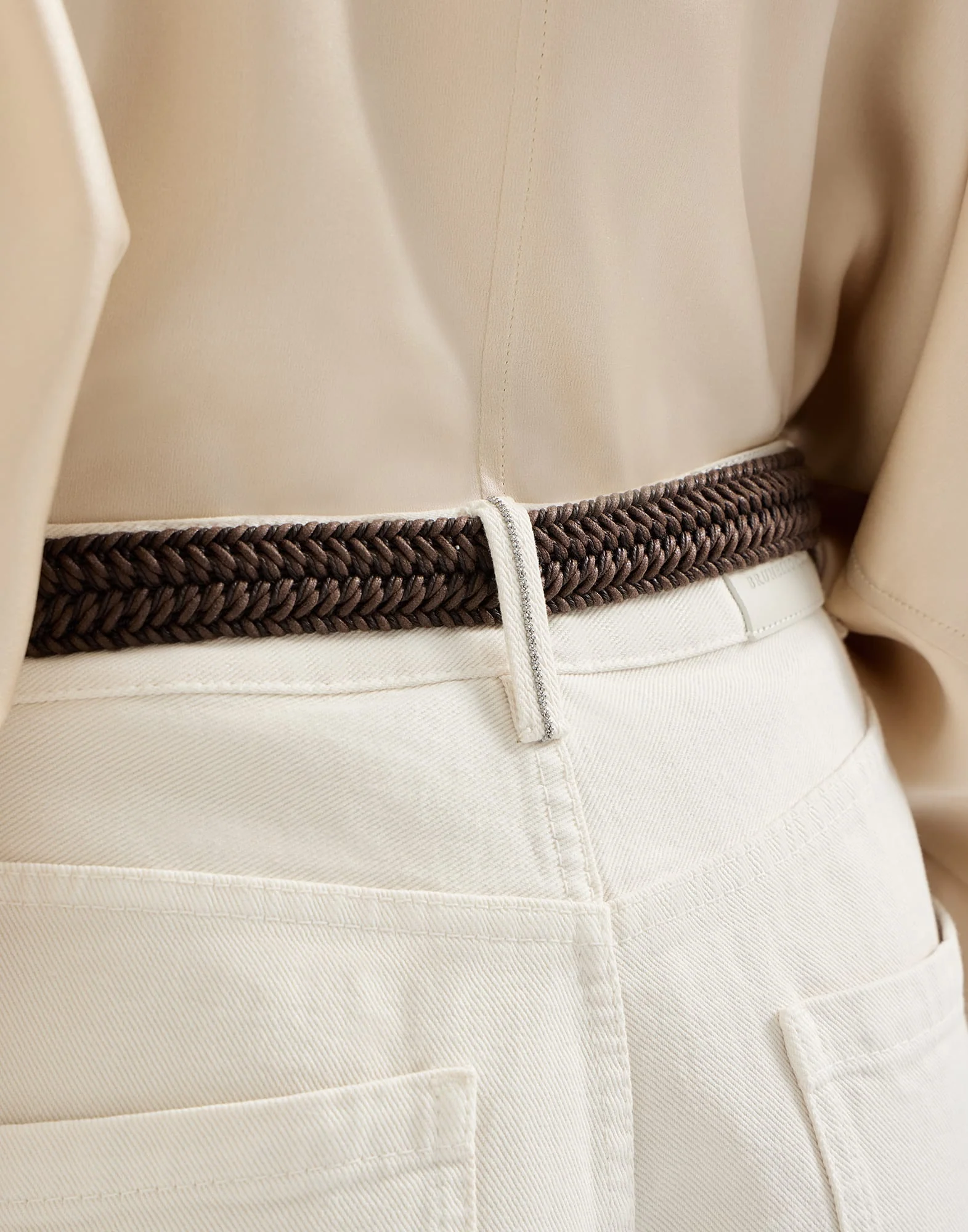 Dyed Denim Relaxed Trousers With Monili - Image 4