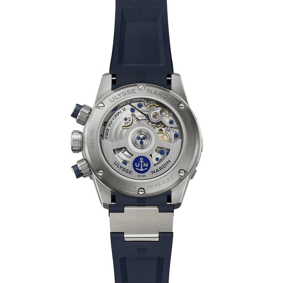 Ulysse Nardin - Diver Chronograph Blue - Rubber & Titanium Strap - 44mm - Image 3